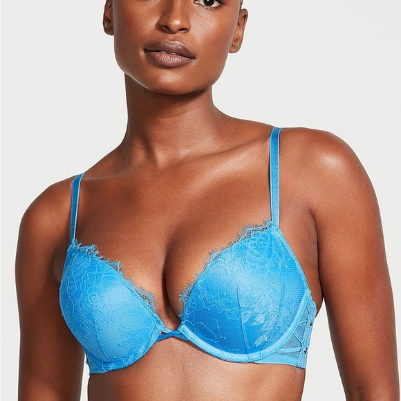 Victoria’s Secret Very Sexy Capri Blue Add 2 Cups Push Up Eyelet Lace 34A - Picture 9 of 10
